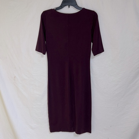 Diane von Furstenberg Raquel Burgundy 3/4 Sleeve Bodycon Dress - Size Medium - Picture 4 of 12
